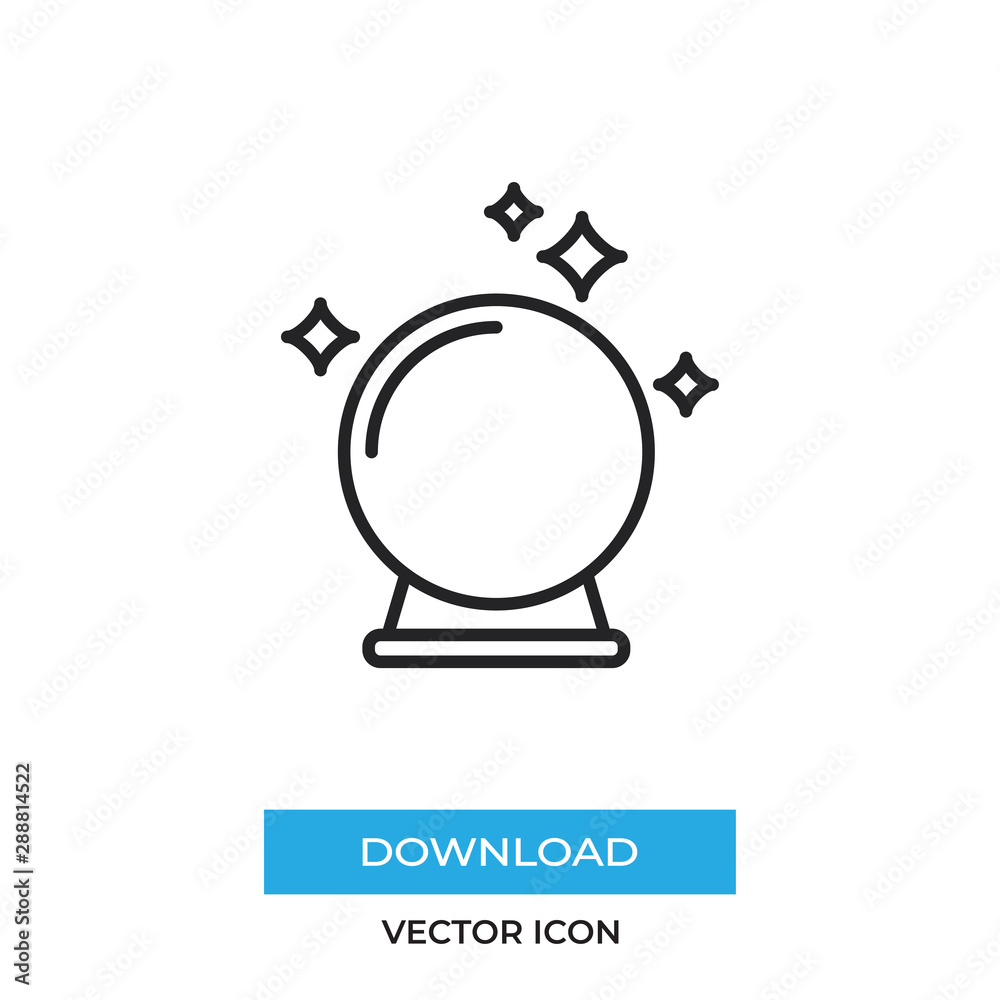 Crystal ball vector icon, simple sign for web site and mobile app.
