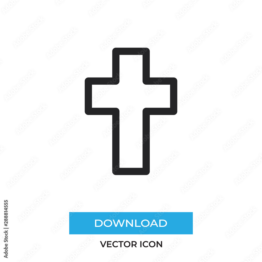 Cross vector icon, simple sign for web site and mobile app. Cross vector icon, simple sign for web site and mobile app.