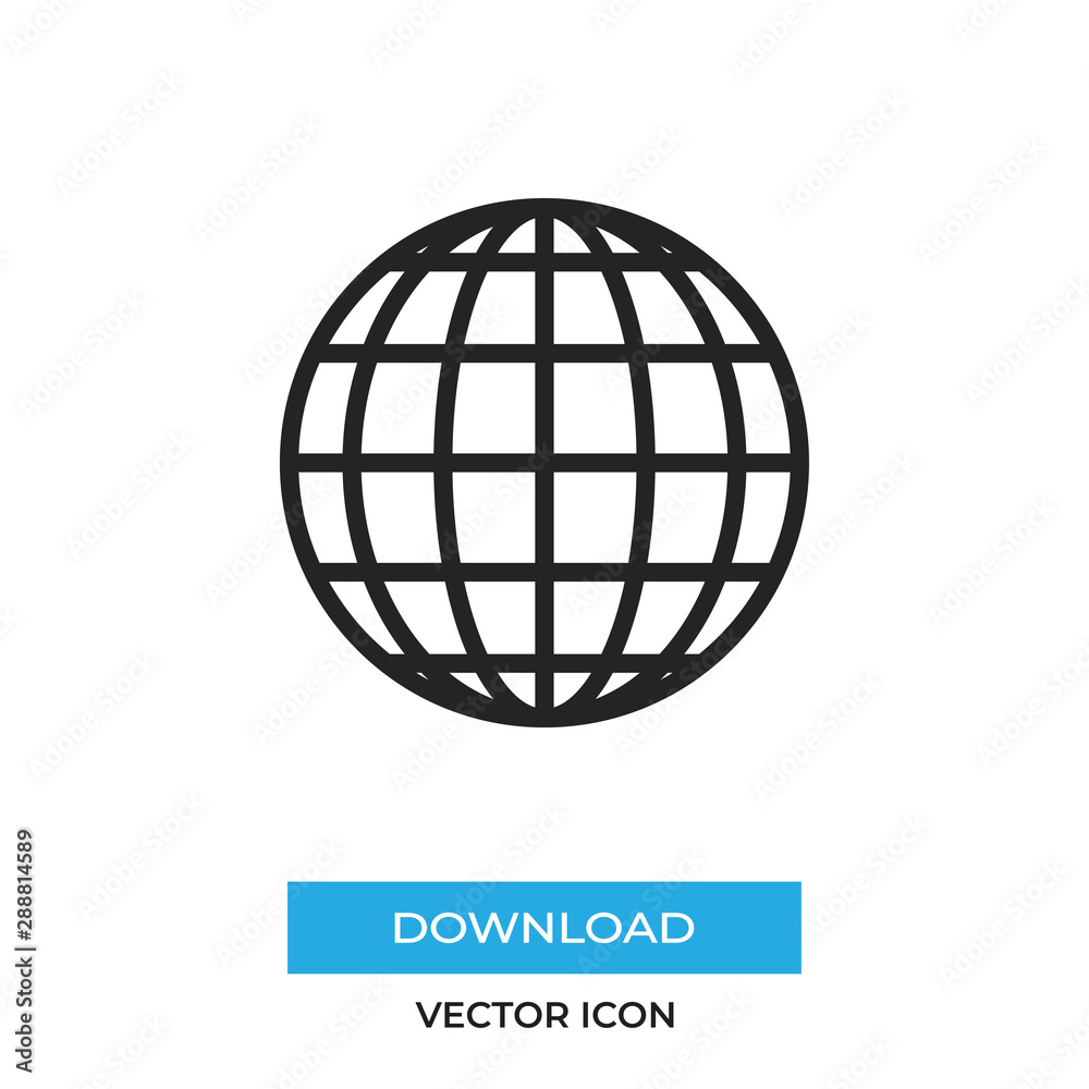 World grid vector icon, simple sign for web site and mobile app.