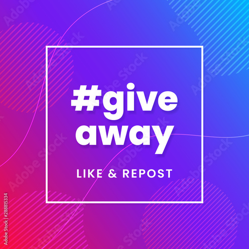 Simple modern trendy giveaway background for social media poster template design with abstract geometric shape element vector illustration