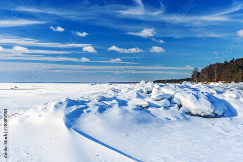 Ice floes on the frozen Gulf of Finland