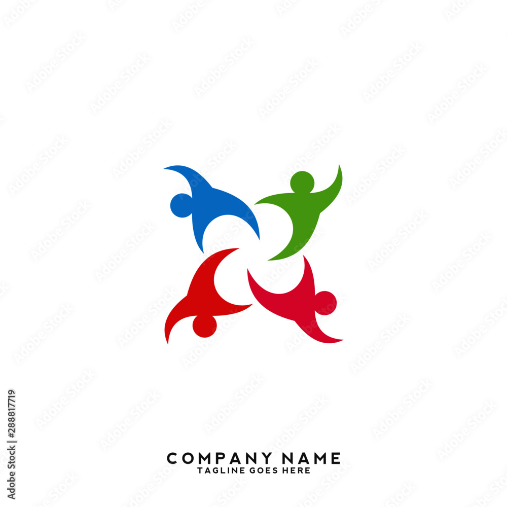 Obraz premium Creative people logo design template