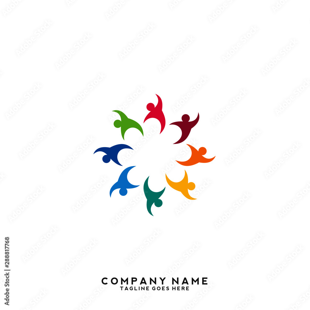 Creative people logo design template