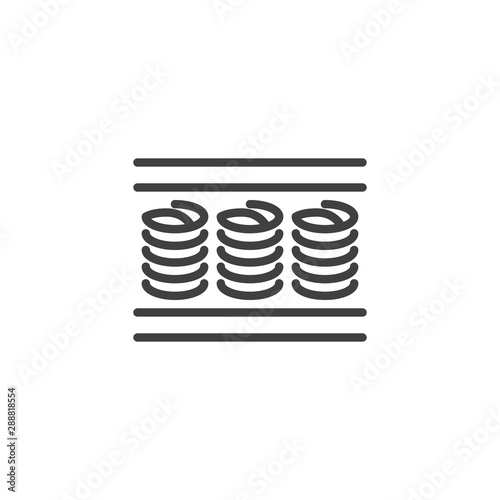Orthopedic Spring Mattress line icon. linear style sign for mobile concept and web design. Hard spring mattress outline vector icon. Symbol, logo illustration. Vector graphics