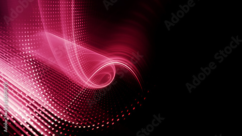 Abstract background element. Fractal graphics series. Three-dimensional composition of dynamic curves and mosaic halftone effects. Wide format high resolution image. 3d illustration.