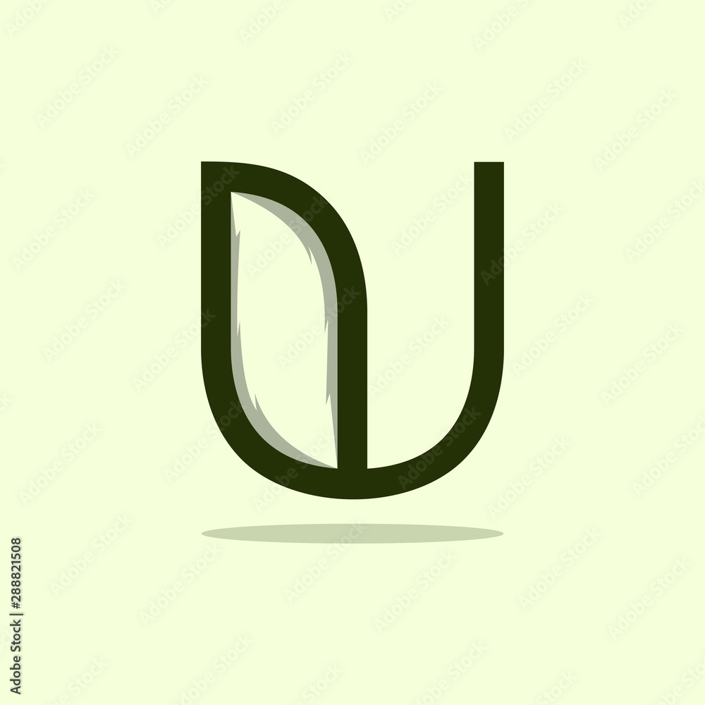Letter U Leaf Line Icon Logo Design Template Element Vector Letter U Leaf Line Icon Logo Design Template Element Vector