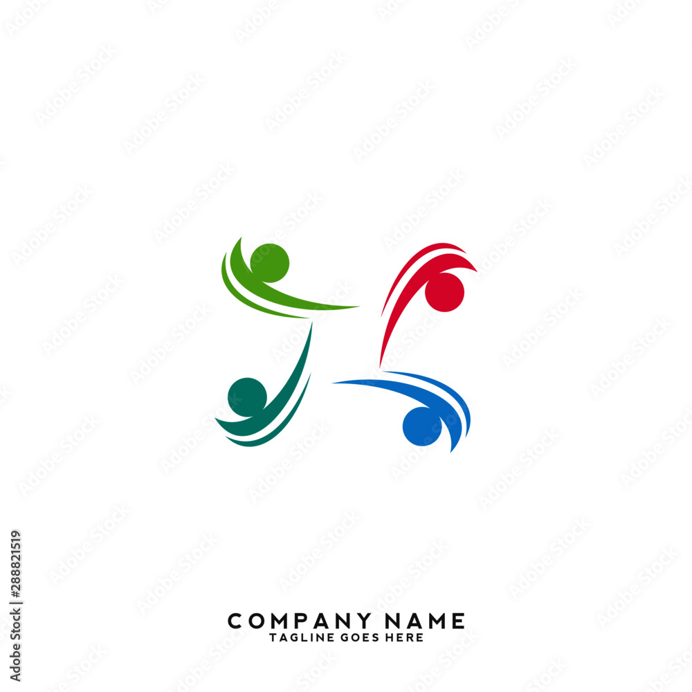 Fototapeta premium Creative people logo design template
