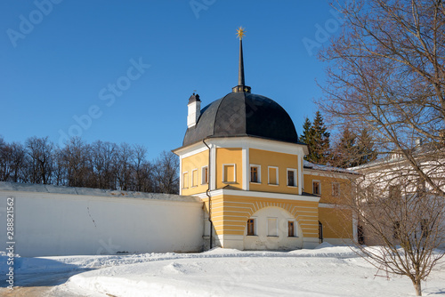 Fraternal corps of Holy Ascension David's hermitage on a cold winter day
