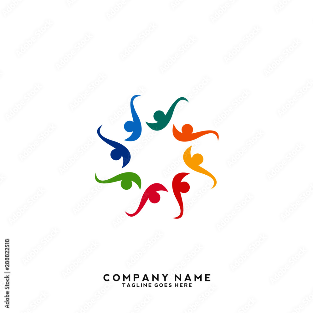 Obraz premium Creative people logo design template