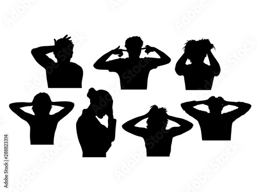 Silhouettes People Are Headaches, art vector design