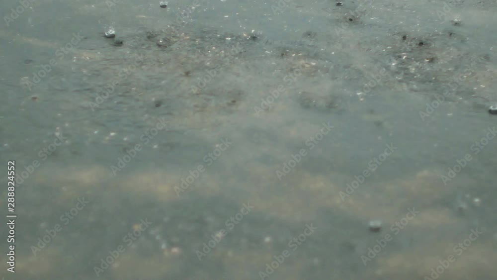 Raining droplets drop falling on ground of wet cements. Hard rain drop and splashing on cement ground. Raining droplets drop falling on ground of wet cements. Hard rain drop and splashing on cement ground.
