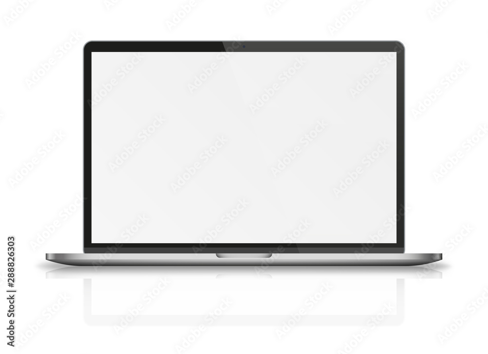 Modern laptop with reflections and shadows. Modern laptop with reflections and shadows.
