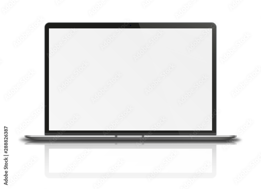 Modern laptop with reflections and shadows. Modern laptop with reflections and shadows.