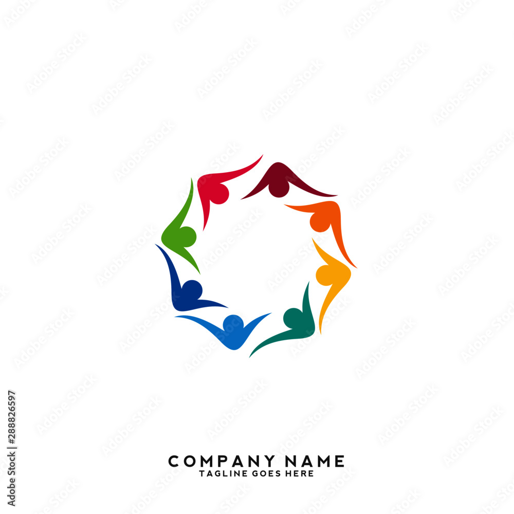 Obraz premium Creative people logo design template