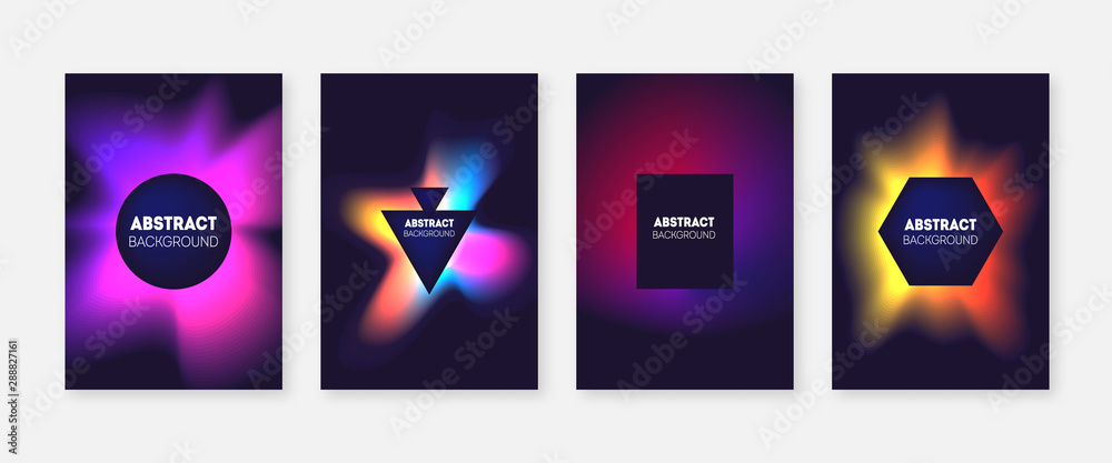 Abstract splash color gradient covers set.  - obrazy, fototapety, plakaty 