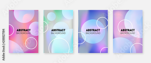 Abstract soft color gradient cover set. Vector geometric circles