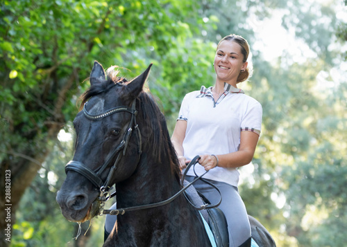 riding girl and horse