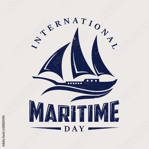 International Maritime Day with sailboat in flat style