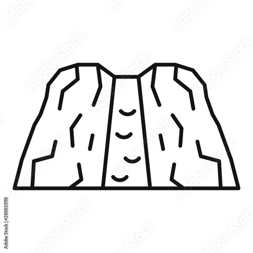 Waterfall icon. Outline waterfall vector icon for web design isolated on white background