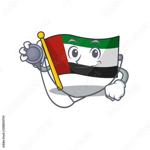 Doctor flag united arab emirates shaped cartoon