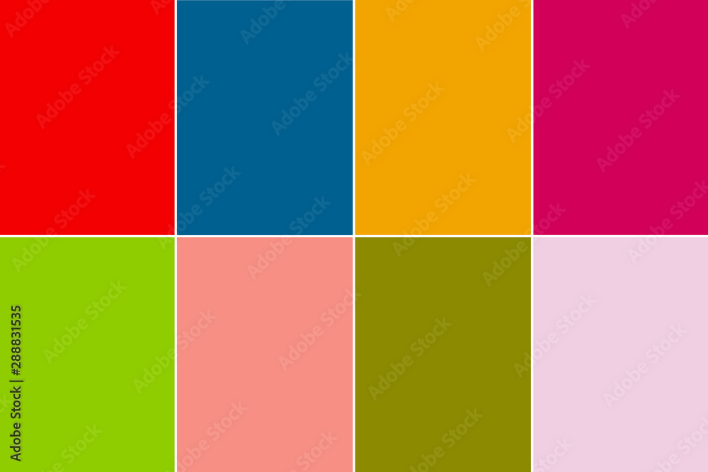 Trendy spring-summer 2021 colors palette