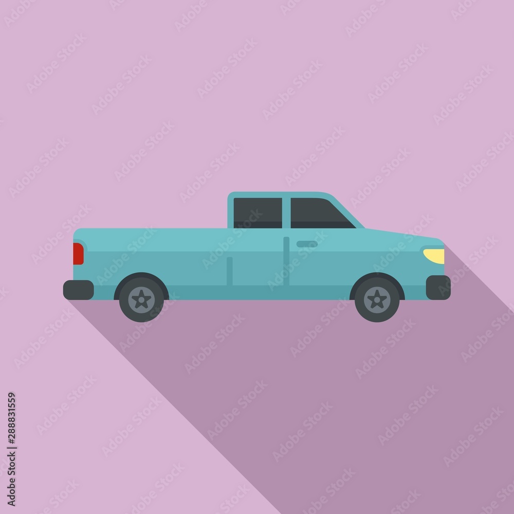 Pickup car icon. Flat illustration of pickup car vector icon for web design