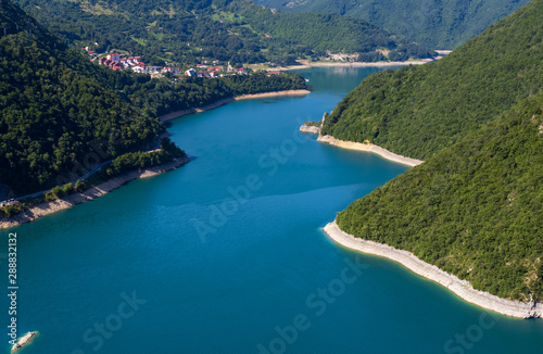 Piva Lake (Pivsko Jezero) view in Montenegro. © wildman