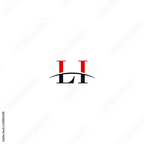 Free Download Initial letter LI, overlapping movement swoosh horizon logo company design inspiration in red and dark blue color vector - GFXLoad