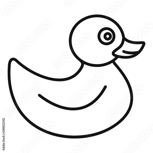 Bath duck icon. Outline bath duck vector icon for web design isolated on white background