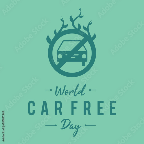 Simple letter emblem car free day for element design in flat style