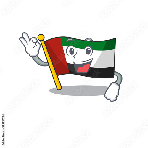 Okay flag united arab emirates isolated cartoon