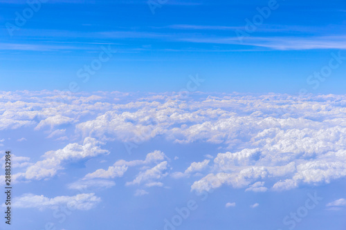 Blue sky and white clouds, rain clouds on sunny summer or spring day.