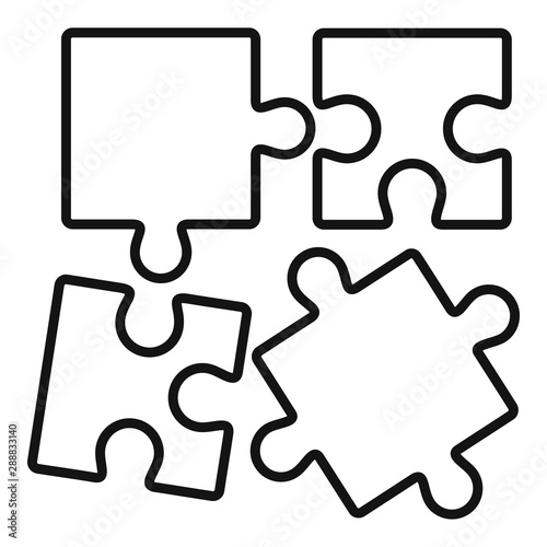 Alzheimer puzzle test icon. Outline alzheimer puzzle test vector icon for web design isolated on white background