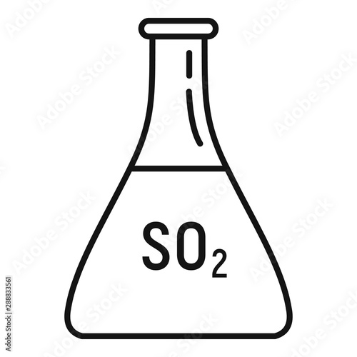Sulfur dioxide flask icon. Outline sulfur dioxide flask vector icon for web design isolated on white background