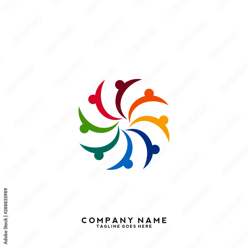Creative people logo design template