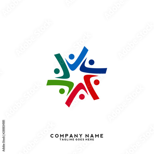Creative people logo design template
