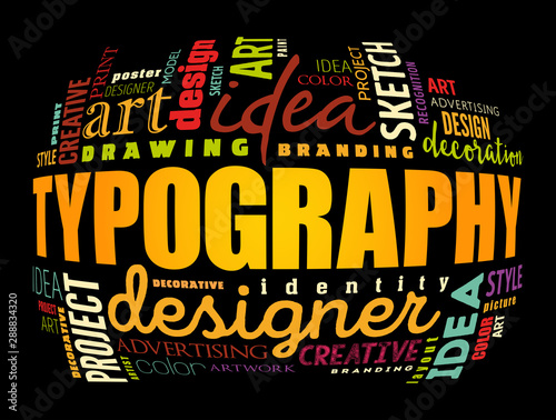 TYPOGRAPHY word cloud collage, creative concept background