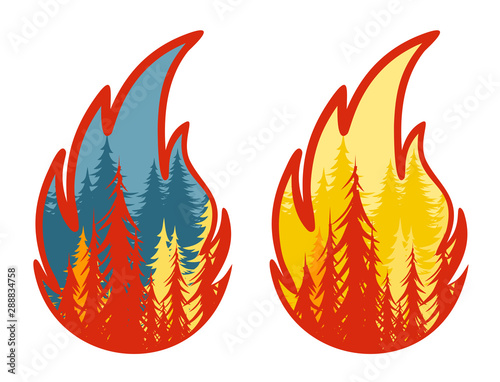 Symbol of burning forest.