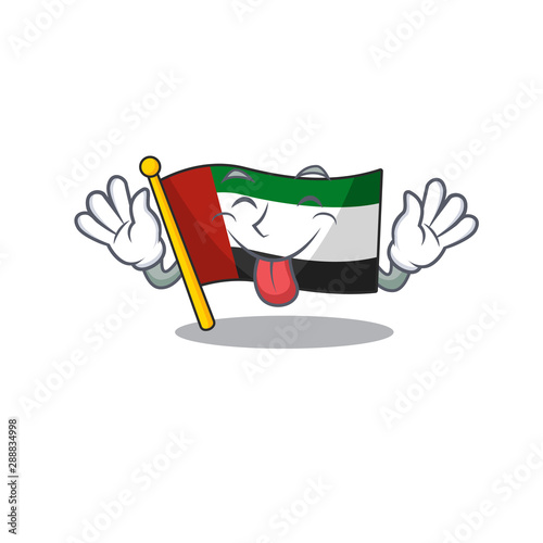 Tongue out flag united arab emirates in character