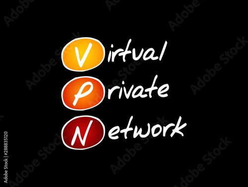 VPN - Virtual Private Network acronym, technology concept background