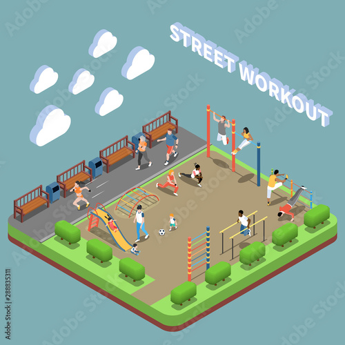 Street Workout Isometric Composition