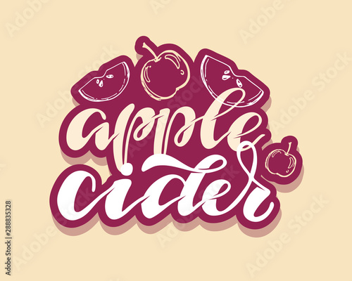 Hand drawn autumn elements lettering  with inscription mulled wine, pumpkin spice latte, apple cider - pattern, background