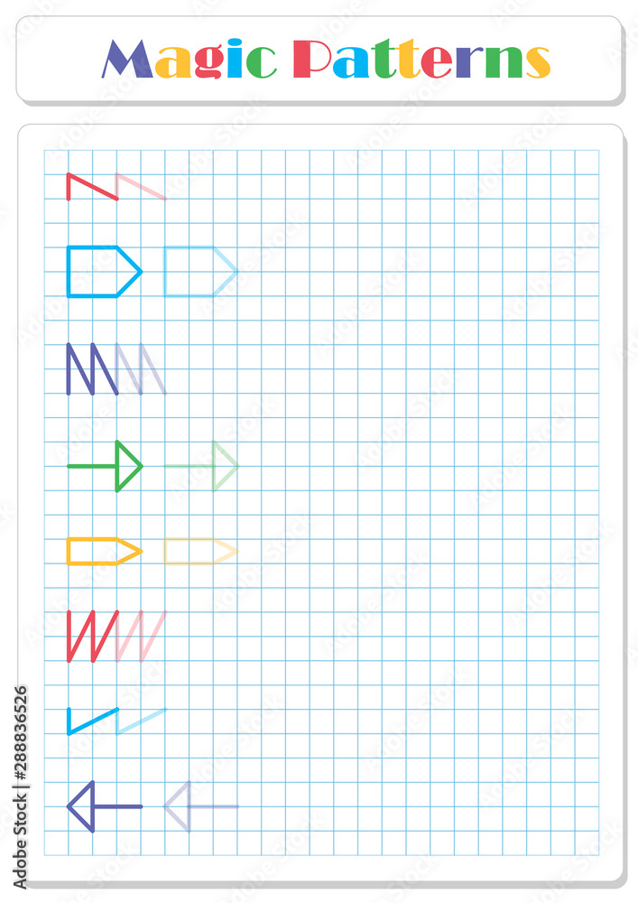 Continue the pattern with crayons or felt-tip pens Continue the pattern with crayons or felt-tip pens