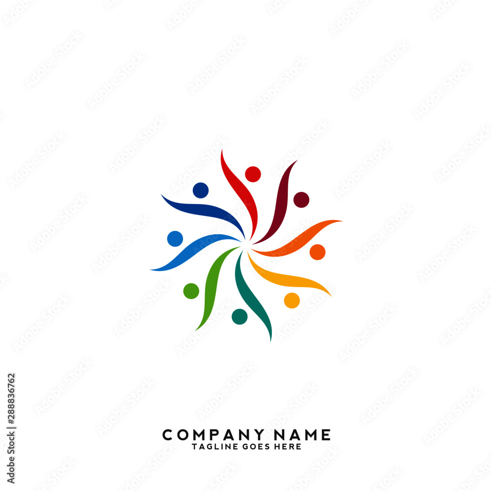 Obraz premium Creative people logo design template