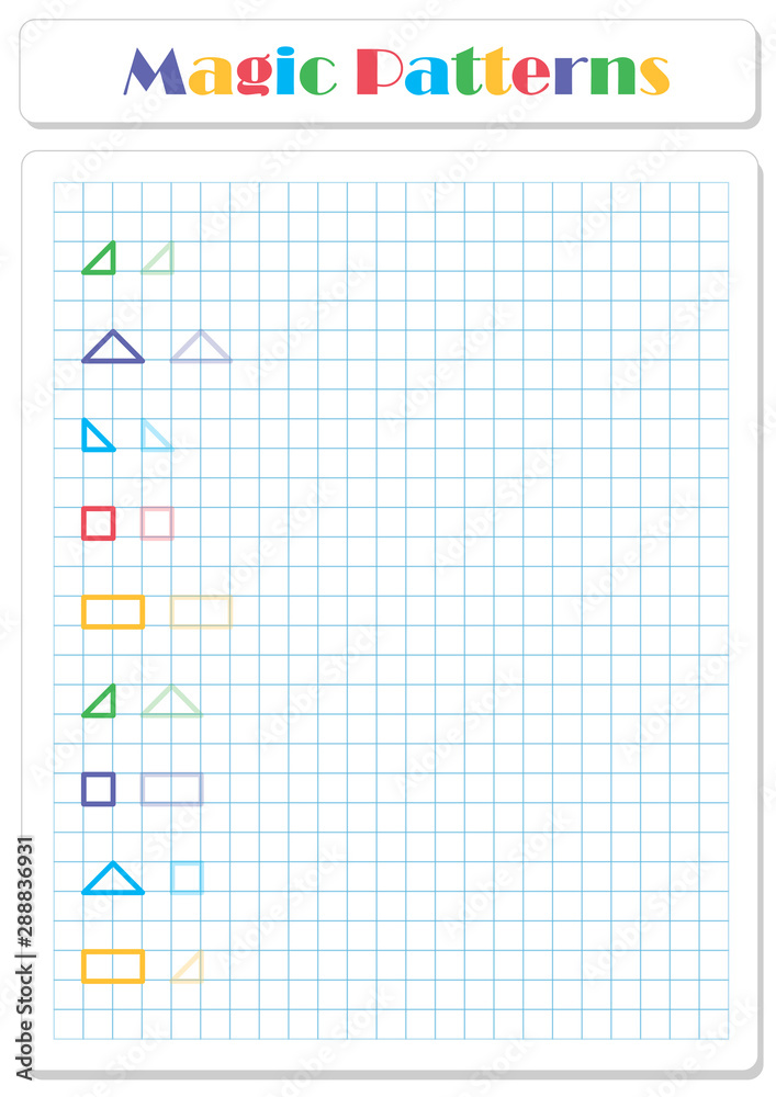 Continue the pattern with crayons or felt-tip pens Continue the pattern with crayons or felt-tip pens