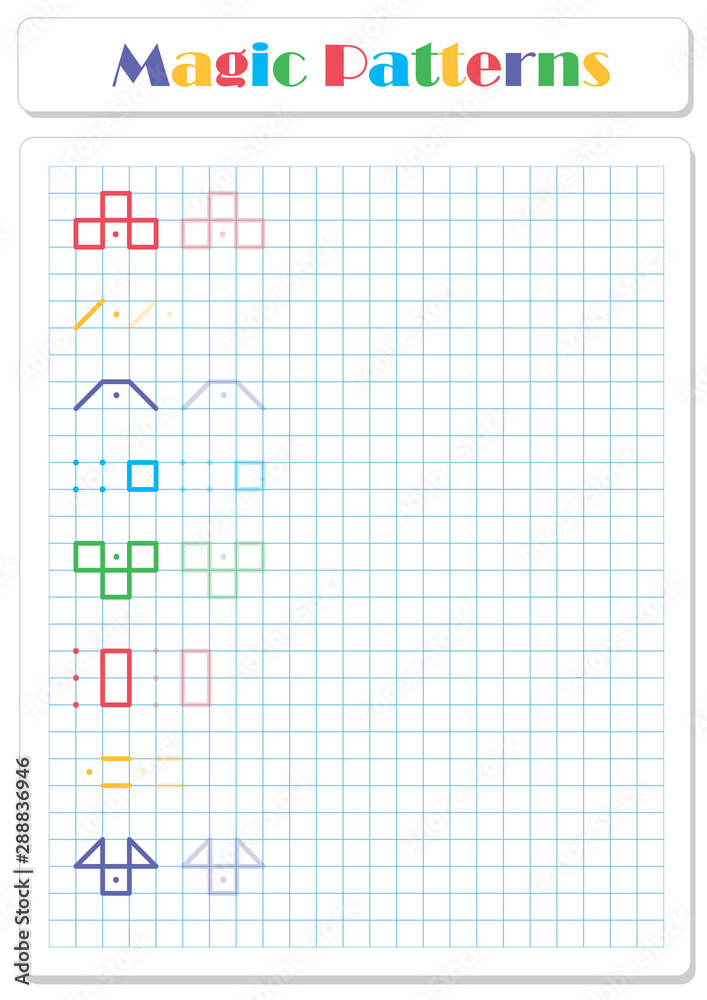 Continue the pattern with crayons or felt-tip pens Continue the pattern with crayons or felt-tip pens