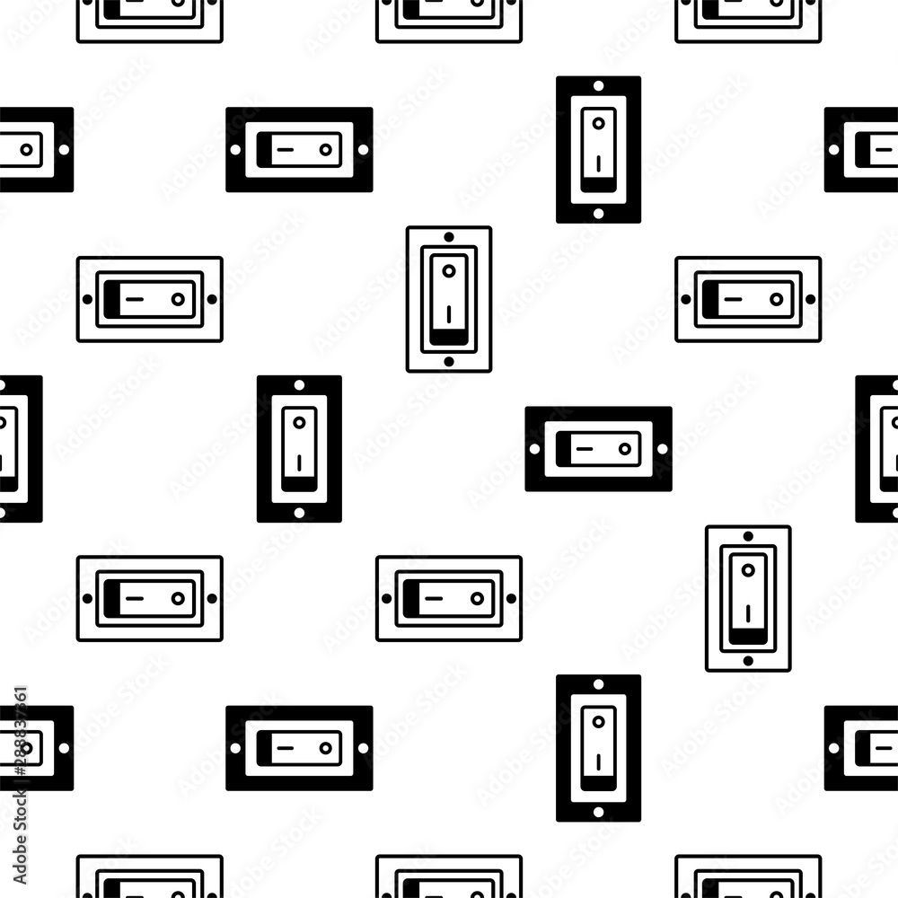 Switch Icon Seamless Pattern, Electrical Switch
