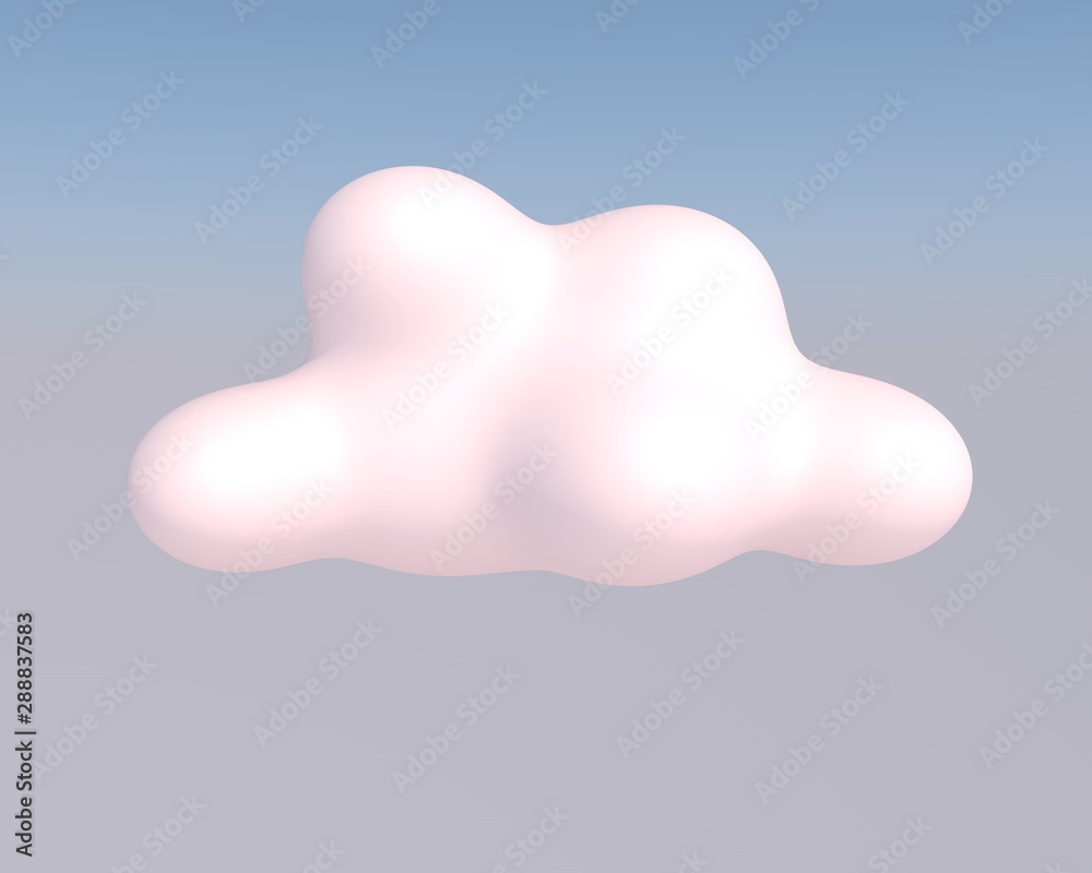 3d illustration of cartoon clouds
