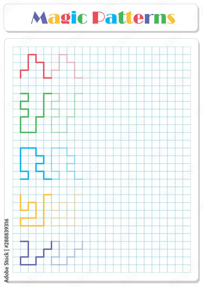 Continue the pattern with crayons or felt-tip pens Continue the pattern with crayons or felt-tip pens
