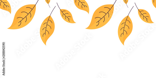 Bunner template with hygge autumn leaves.